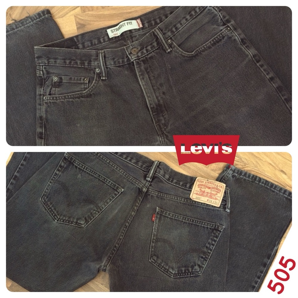 Levi's 505 Men's Regular Straight Fit Jean, 34Wx30L - Black